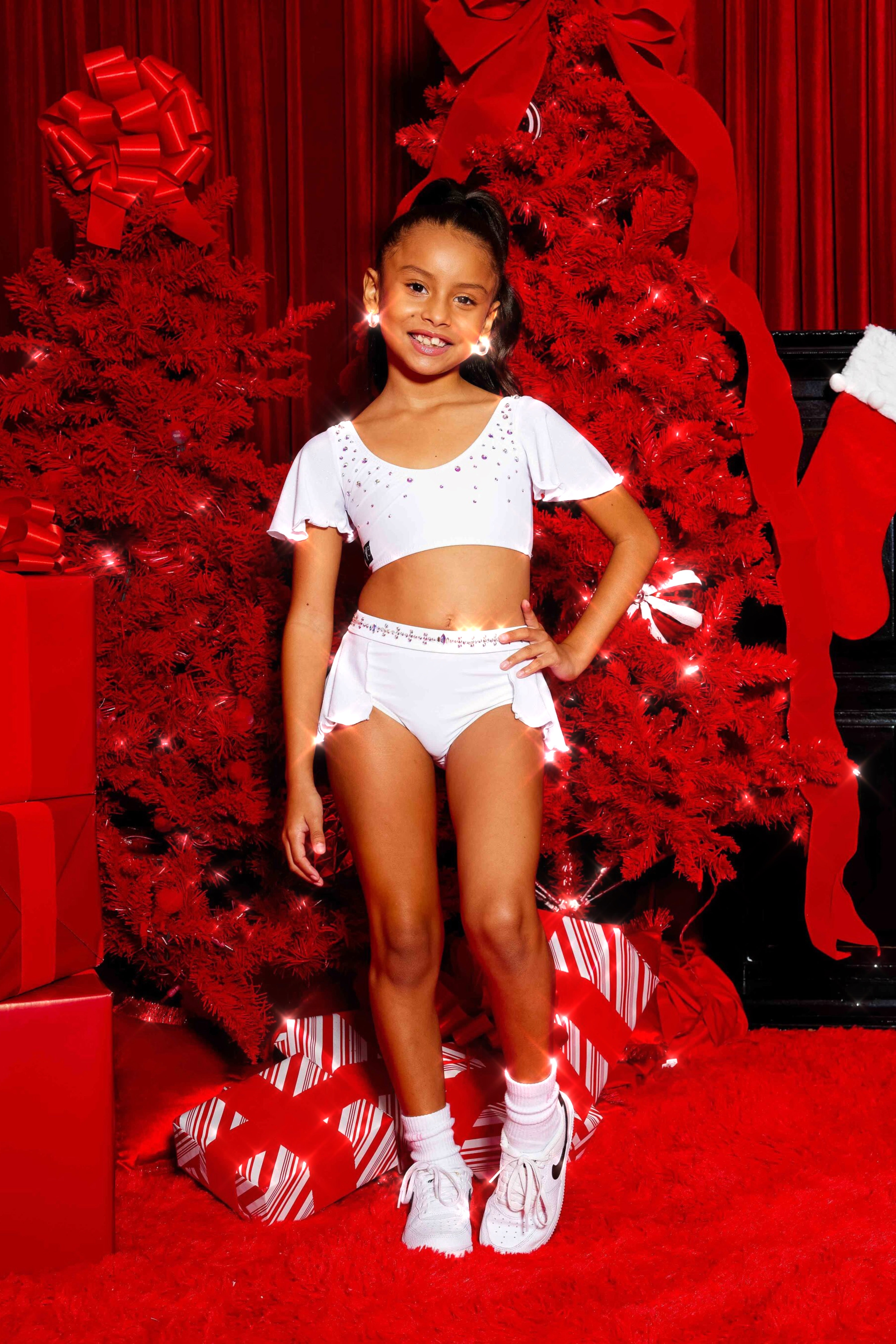 Flutter Glitter Brief - White Glitter - Ready To Ship