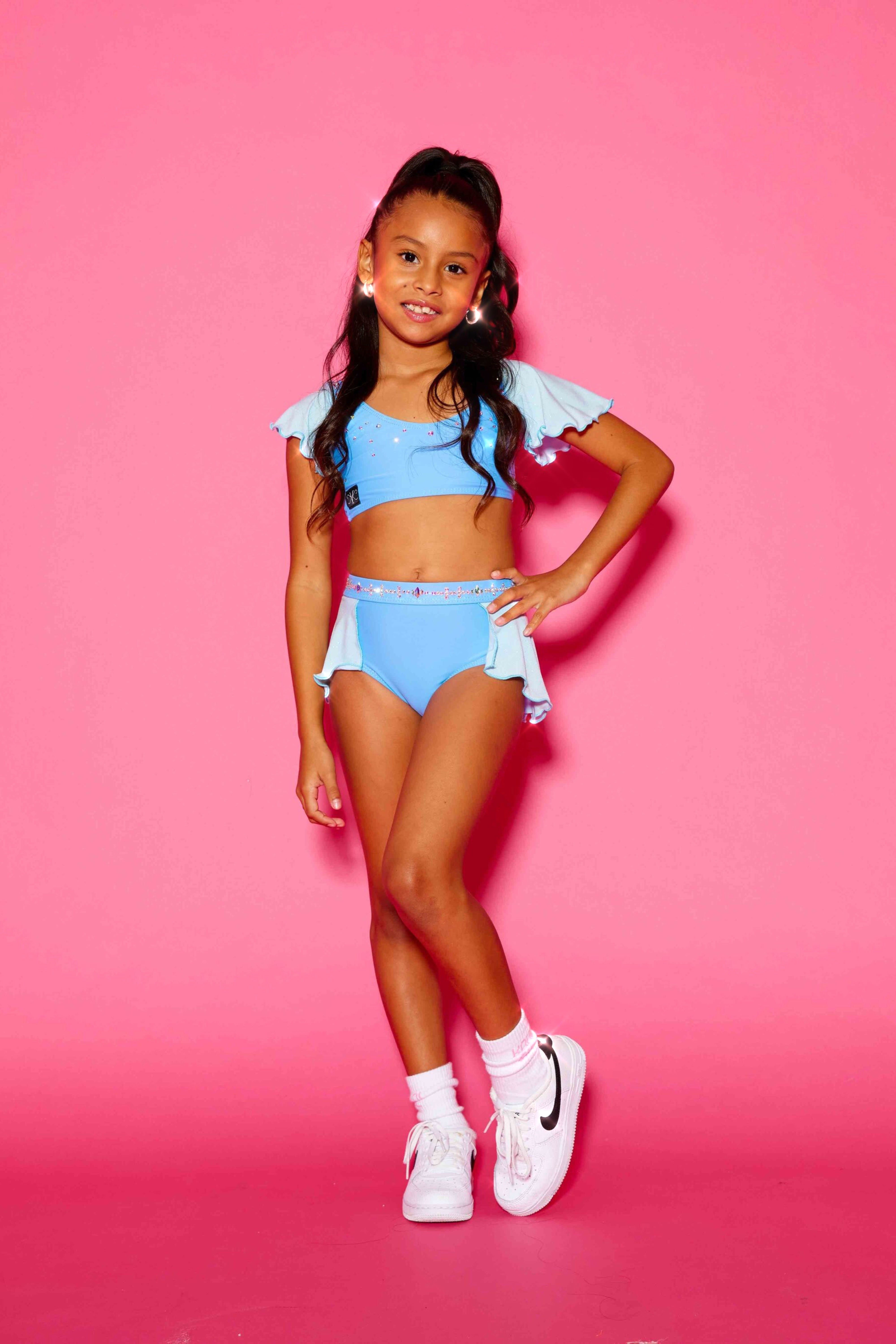 Flutter Glitter Bra Top - Periwinkle Glitter - Ready To Ship