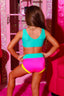 Cross My Heart Bra Top - Tropic Pink/Mint/Yellow - Ready To Ship