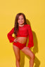 Hollaback Crop Top and Bra - Red - Ready To Ship