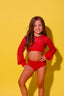Hollaback Crop Top and Bra - Red - Ready To Ship