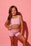 Side Hustle Bra Top - Bubble Gum Pink Heather - Ready To Ship