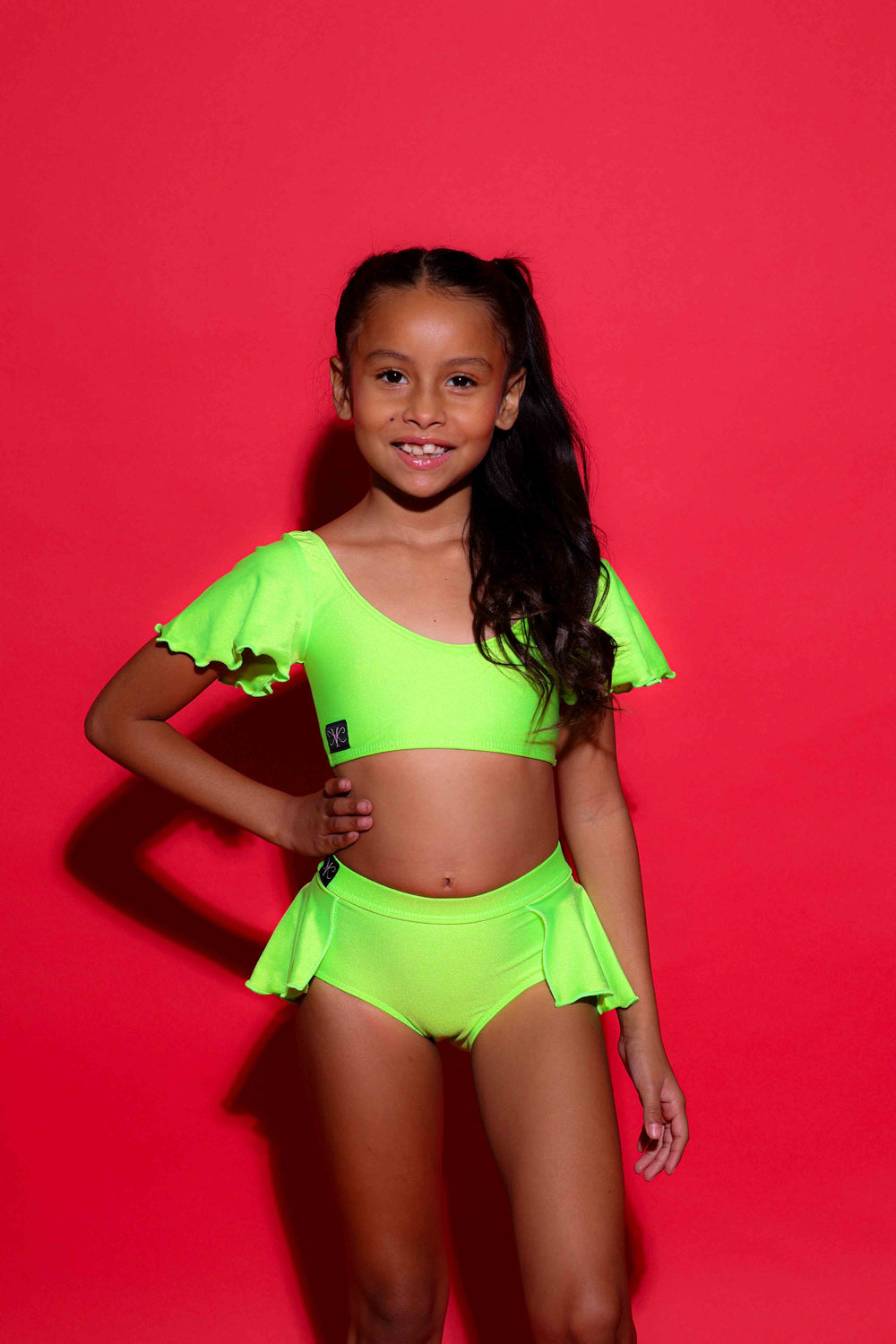 Flutter Brief - Neon Green Shiny - Ready To Ship