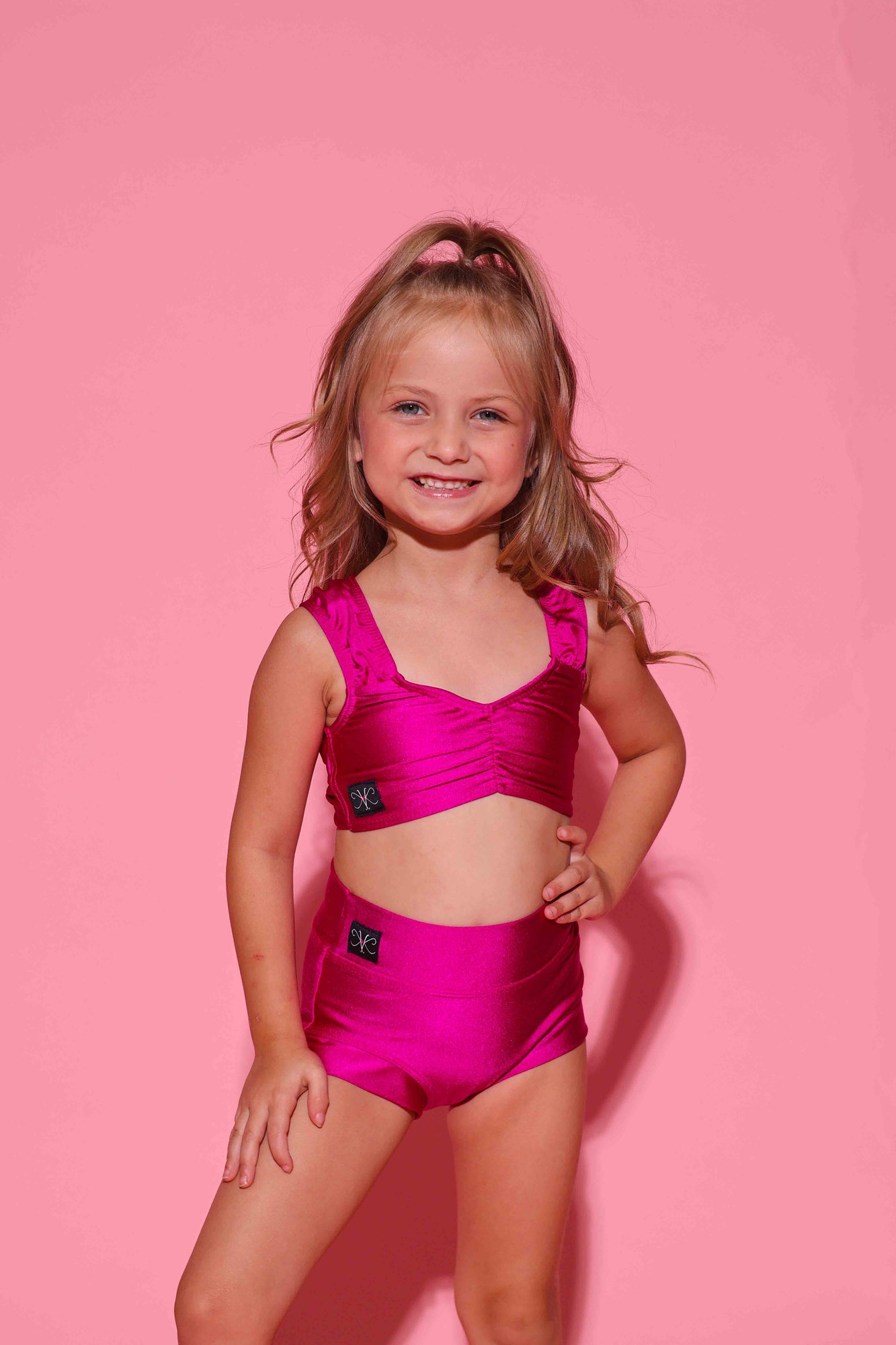 Count On Me Bra Top - Magenta Shiny - Ready To Ship - Final Sale