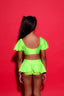 Flutter Brief - Neon Green Shiny - Ready To Ship
