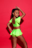 Flutter Bra Top - Neon Green Shiny - Ready To Ship