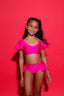 Flutter Bra Top - Fuchsia Shiny - Ready To Ship