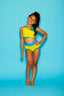 Cross My Heart Bra Top - Yellow/Green/Turquoise - Ships 06/06