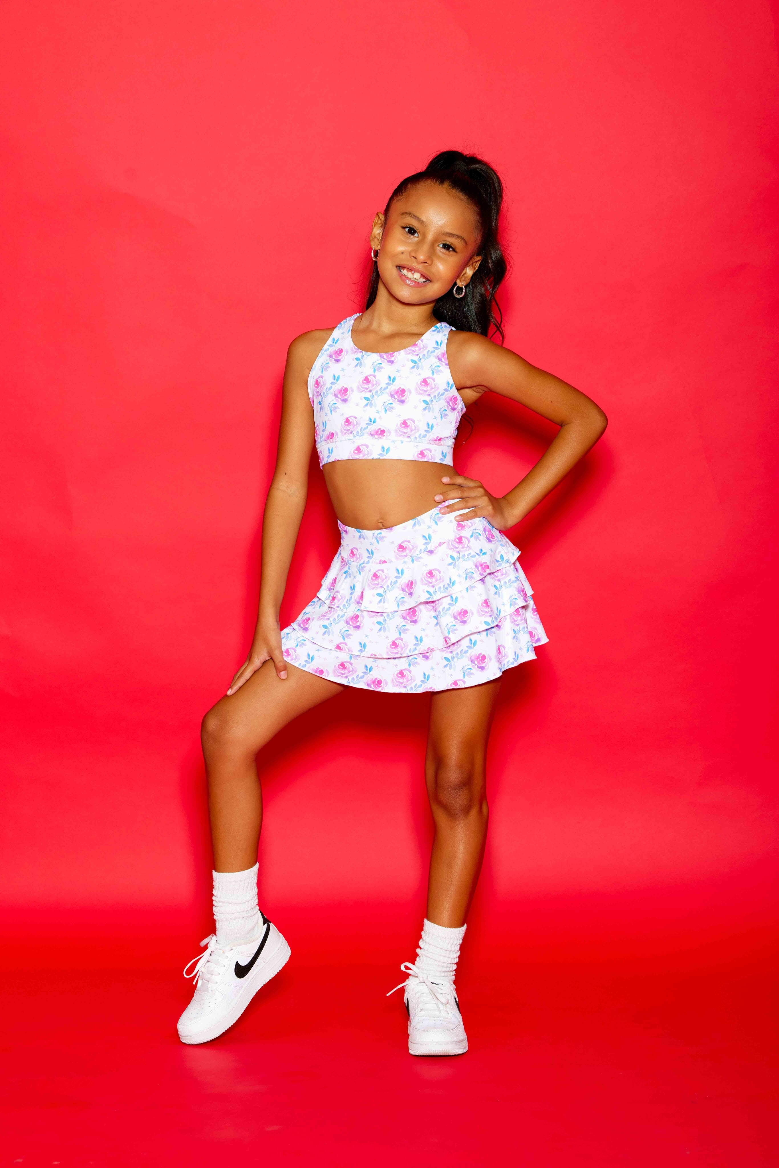 Sweetie Pie Ruffle Skort - Rosie Posie - Sparkle Plum Exclusive - Ready to Ship