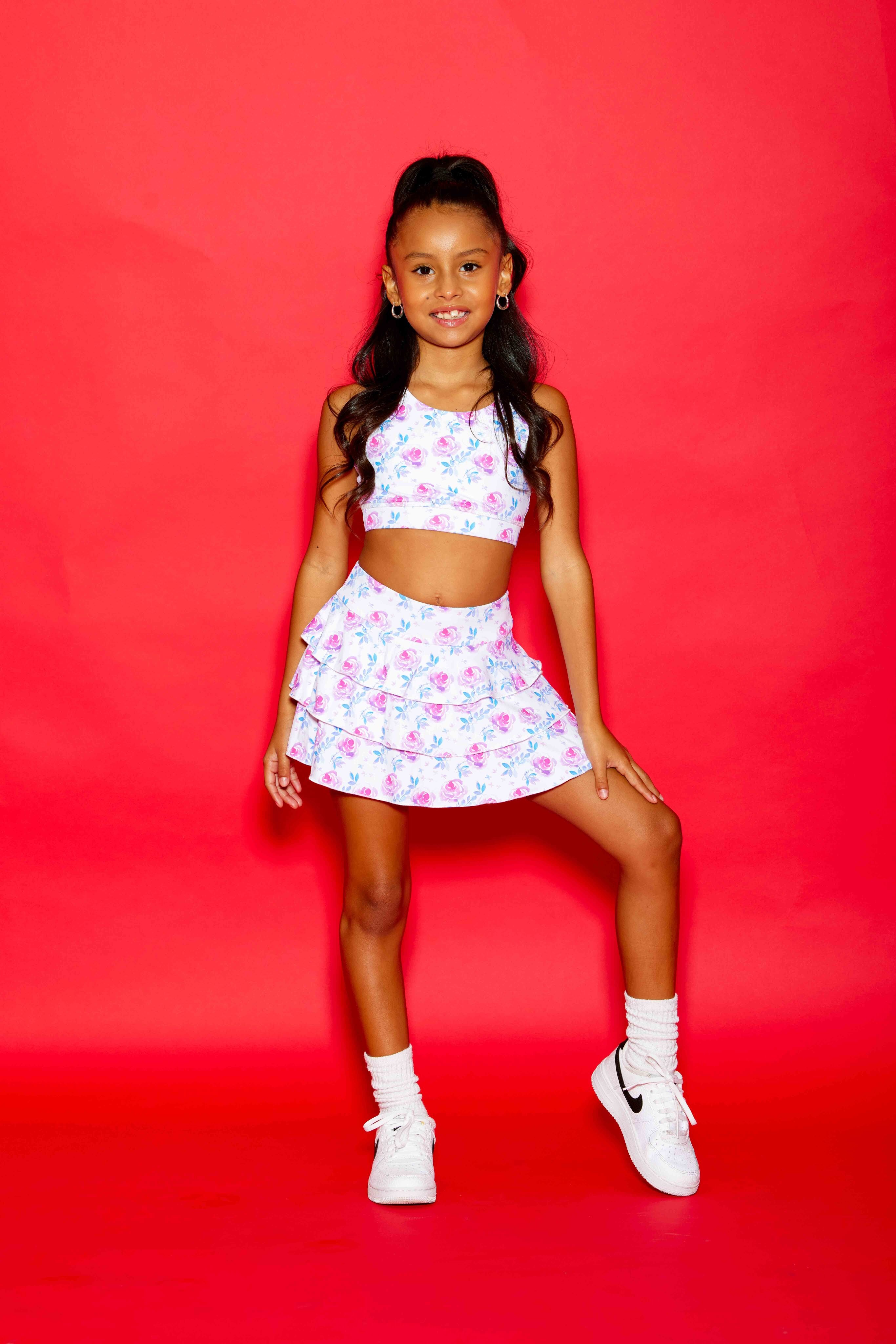 Sweetie Pie Ruffle Skort - Rosie Posie - Sparkle Plum Exclusive - Ready to Ship