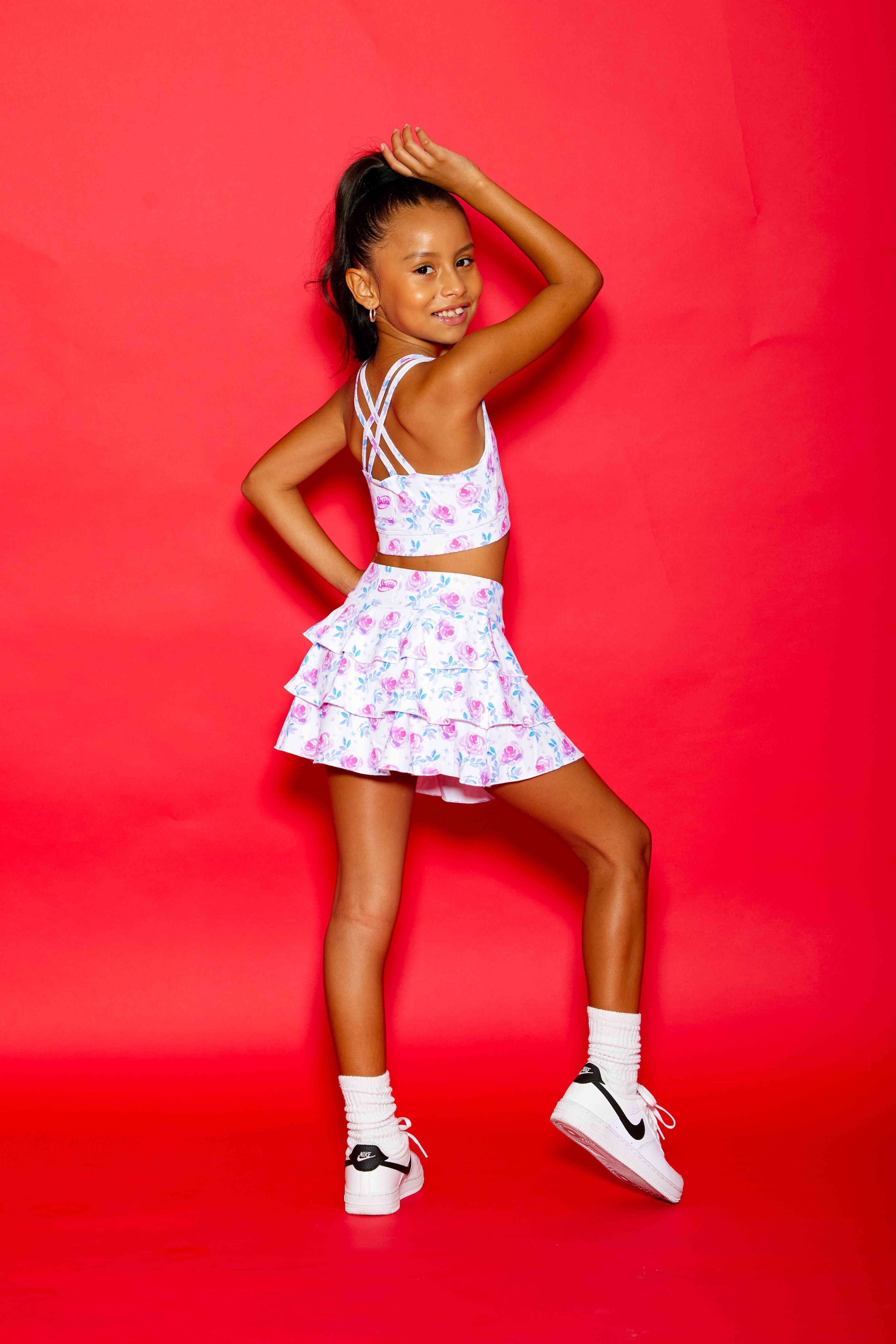 Sweetie Pie Ruffle Skort - Rosie Posie - Sparkle Plum Exclusive - Ready to Ship