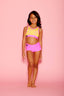 Ari Lace Bra Top - Sunshine Yellow Cyclone Lace/Neon Pink - Ready To Ship