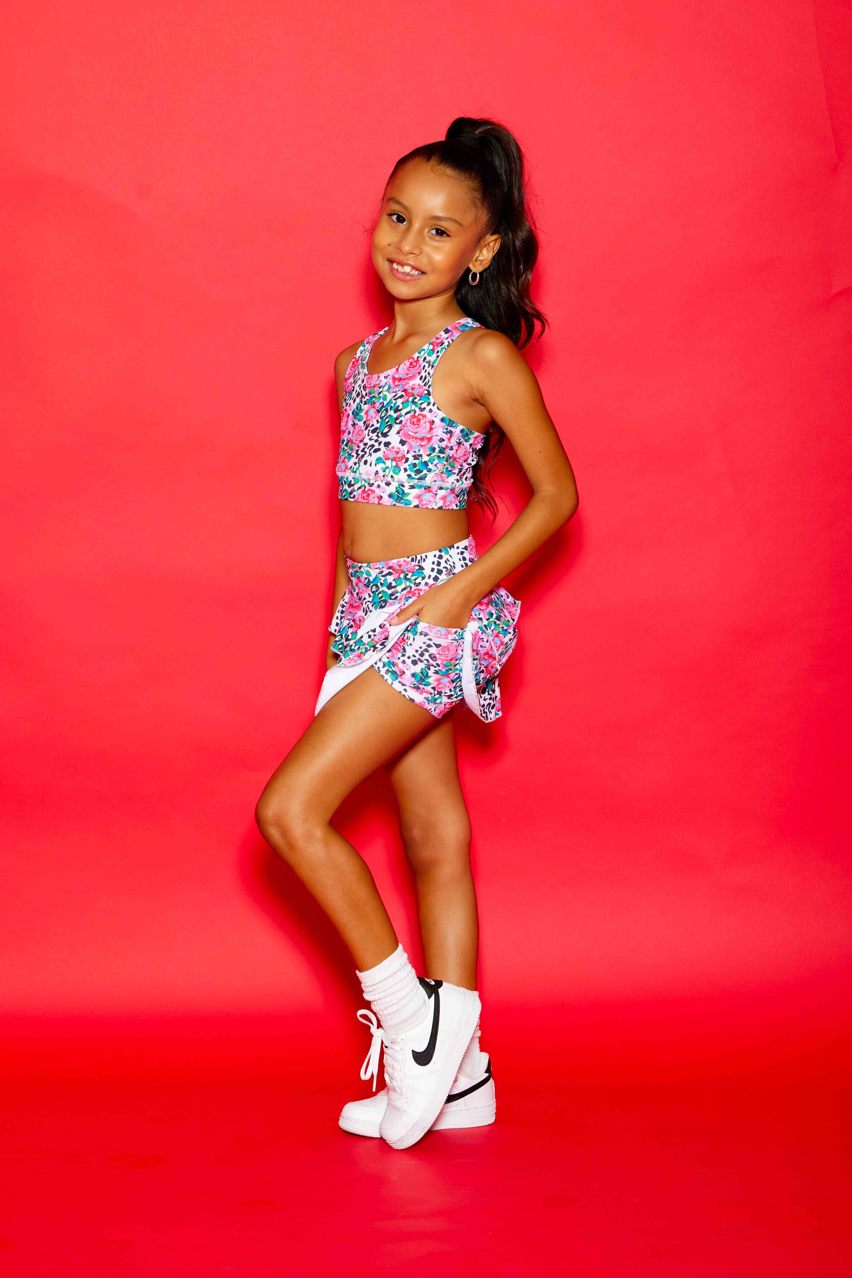 Sweetie Pie Bra Top - Leopard/Pink Floral - Sparkle Plum Exclusive - Ready to Ship