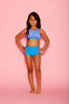 Ari Lace Bra Top - Lilac Cyclone Lace/Turquoise - Ready To Ship