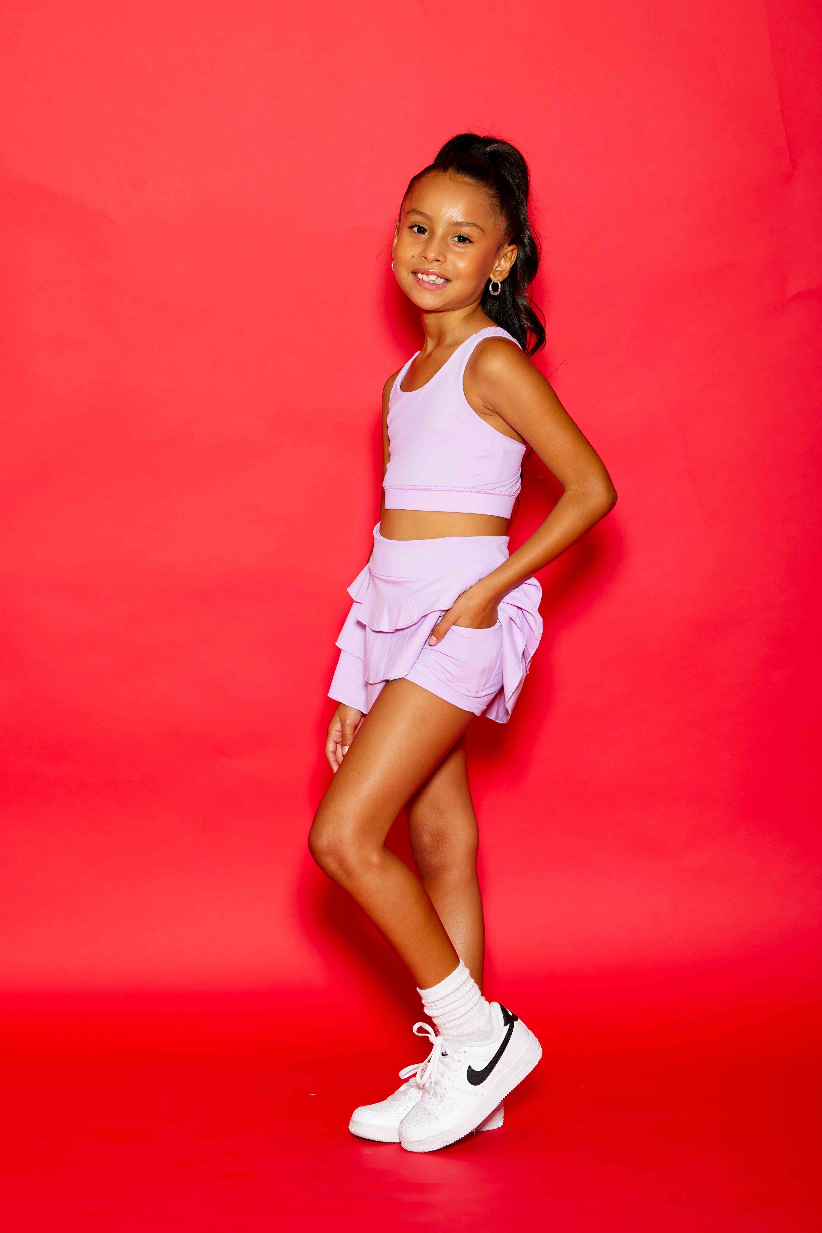 Sweetie Pie Ruffle Skort - Lilac - Sparkle Plum Exclusive - Ready to Ship