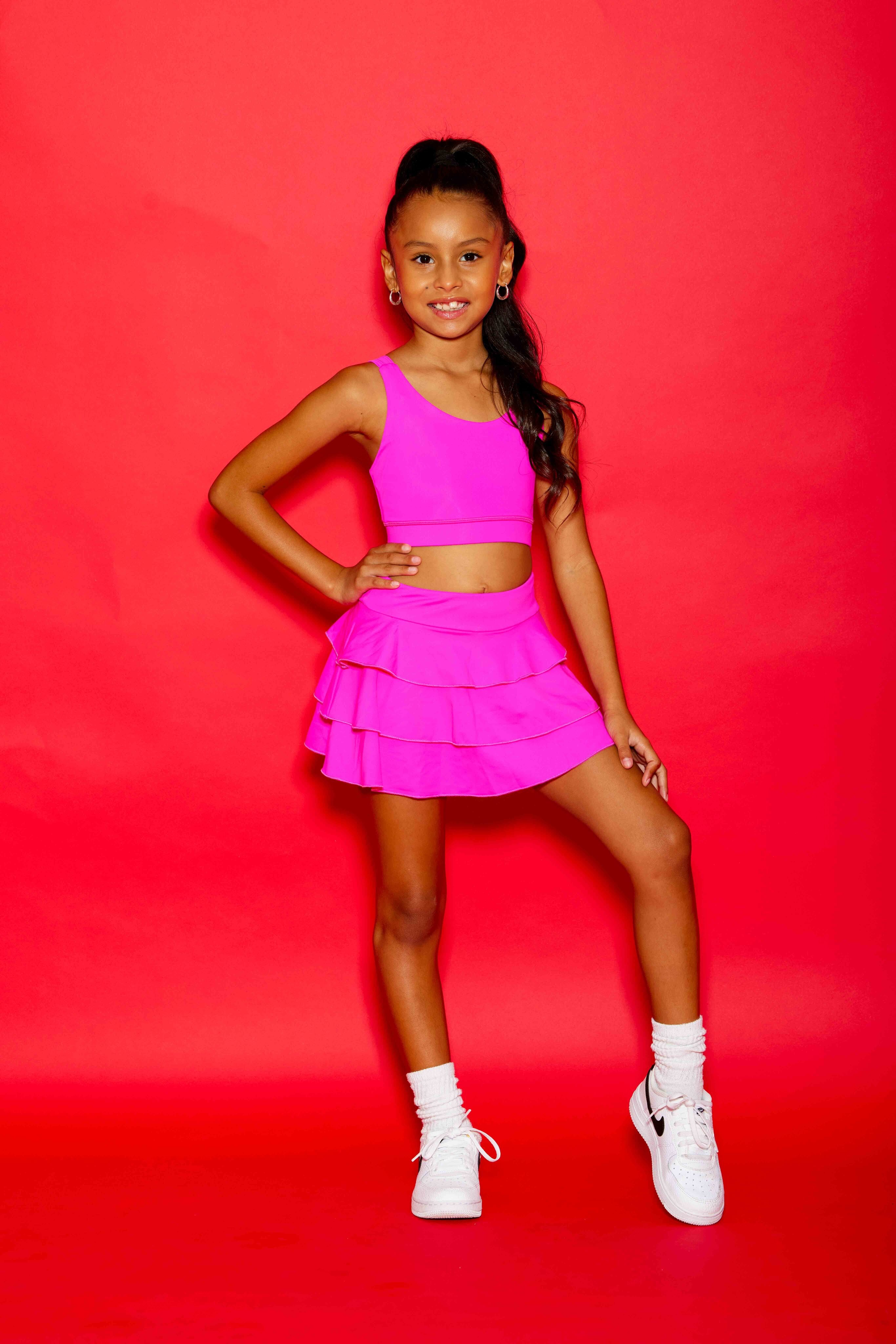 Sweetie Pie Ruffle Skort - Neon Pink - Sparkle Plum Exclusive - Ready to Ship