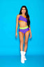 Cross My Heart Bra Top - Purple/Neon Orange/Neon Green - Ready To Ship - Halloween Limited Edition