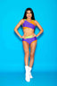 Cross My Heart Bra Top - Purple/Neon Orange/Neon Green - Ready To Ship - Halloween Limited Edition