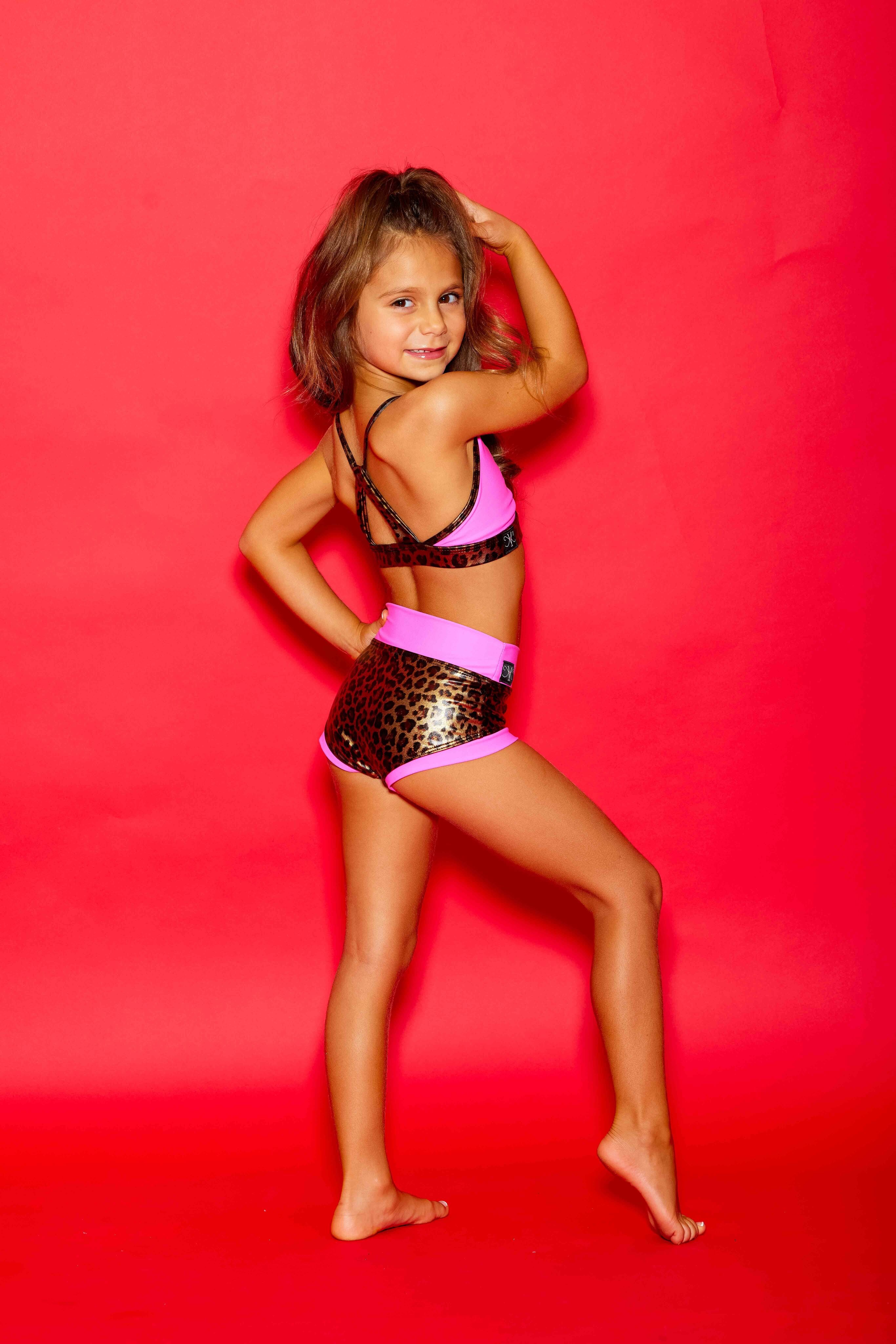 Glow Up! Bra Top - Neon Pink/Glow Cheetah - Ready To Ship