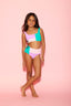 New Girl On The Block Bra Top - Bubblegum/Lilac/Dark Mint - Ready To Ship