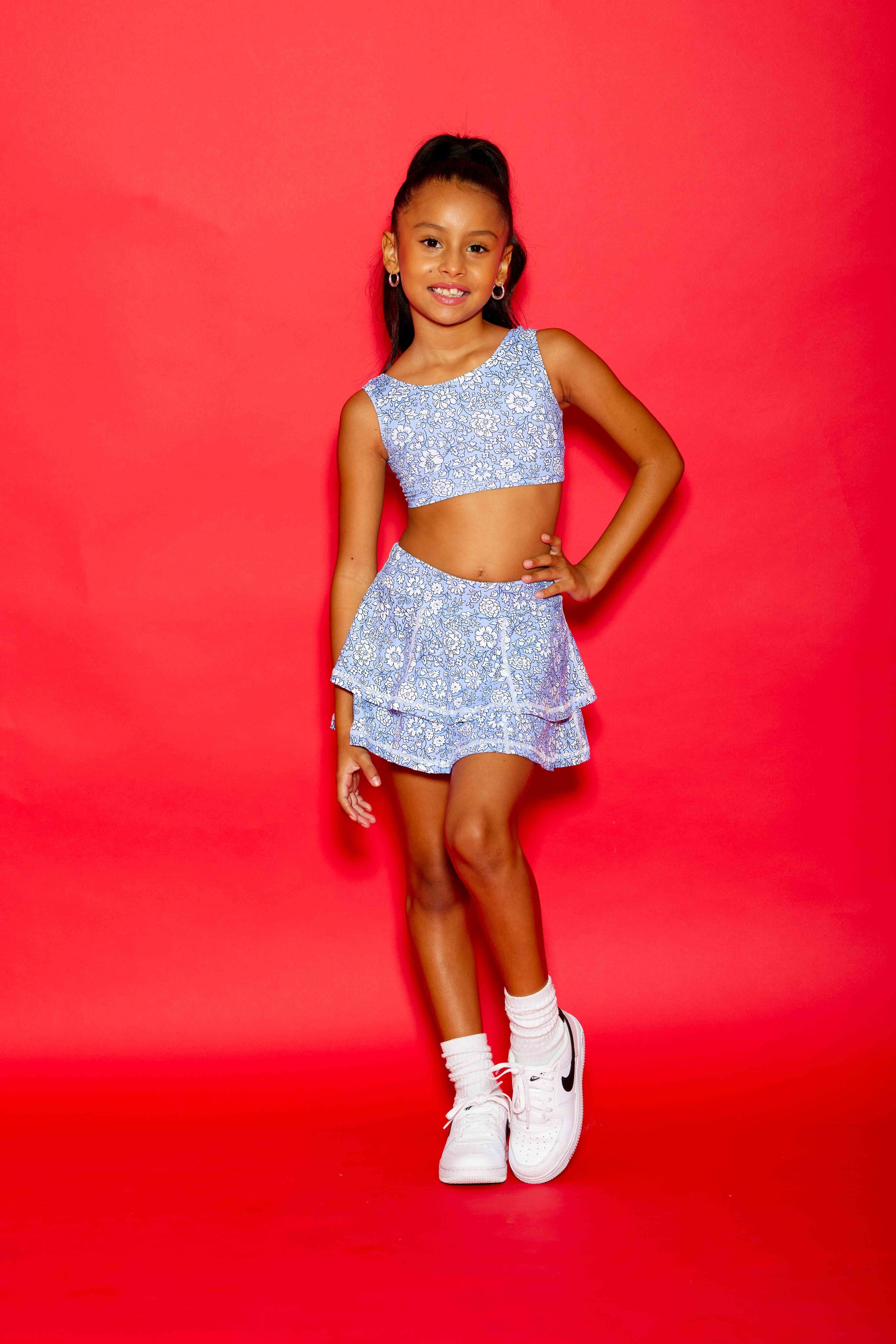 Love Bug Bra Top - Periwinkle Floral - Sparkle Plum Exclusive - Ready to Ship