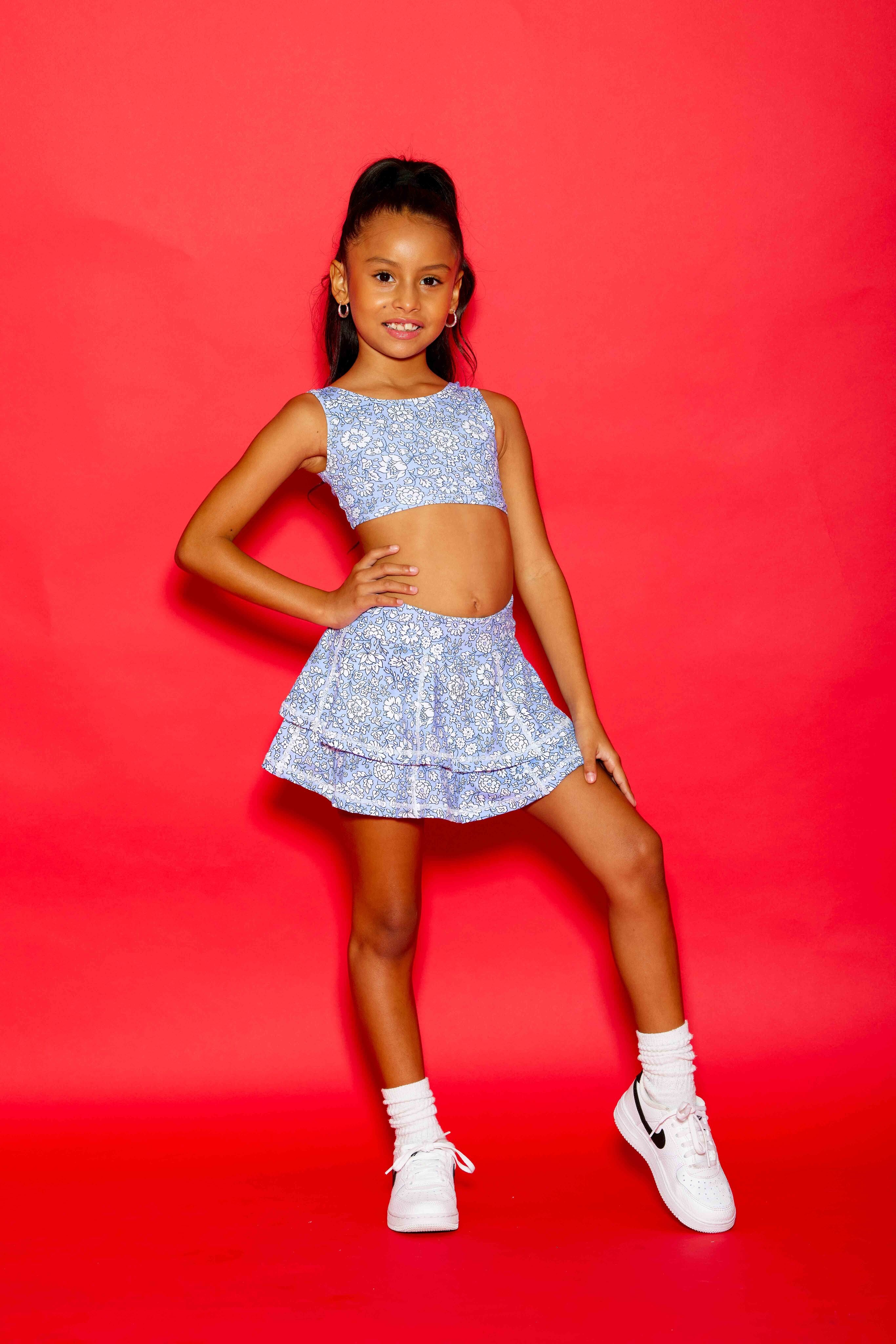 Love Bug Bra Top - Periwinkle Floral - Sparkle Plum Exclusive - Ready to Ship