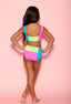 New Girl On The Block Bra Top - Turquoise/Neon Green/Neon Pink - Ready To Ship