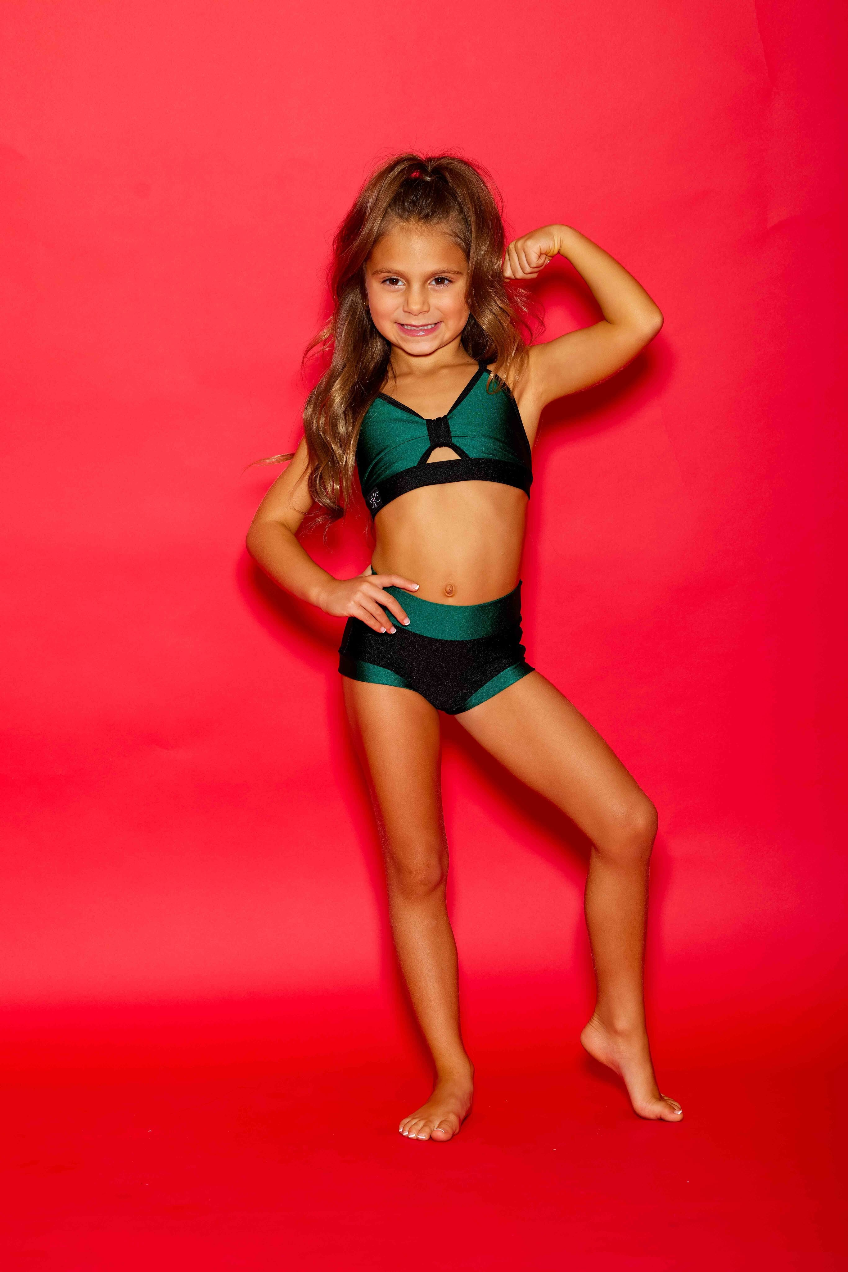 Glow Up! VIP Brief - Forest Green Shiny/Black - Ready To Ship