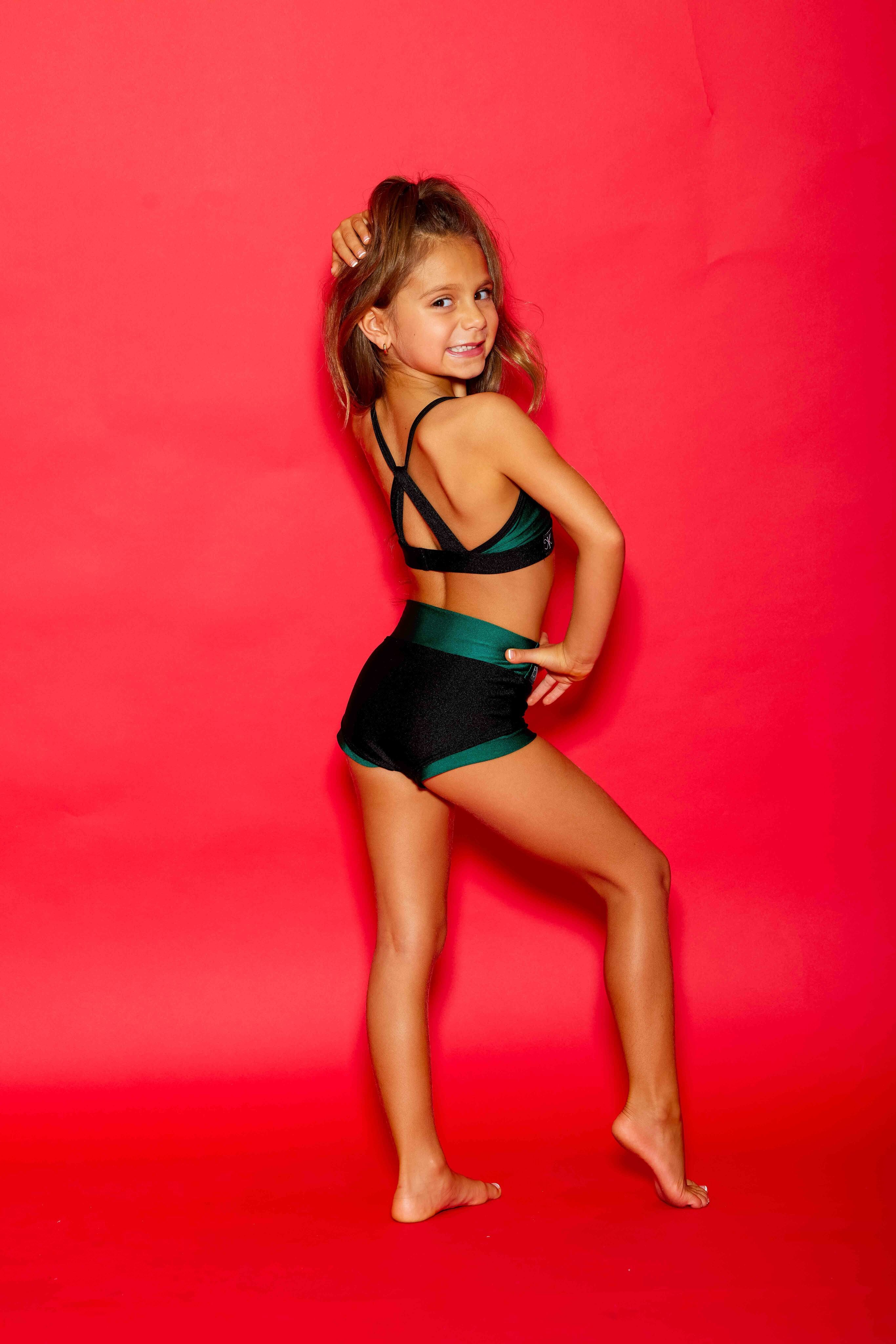 Glow Up! VIP Brief - Forest Green Shiny/Black - Ready To Ship