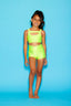 Win Win Bra Top - Chartreuse Shiny - Ready To Ship