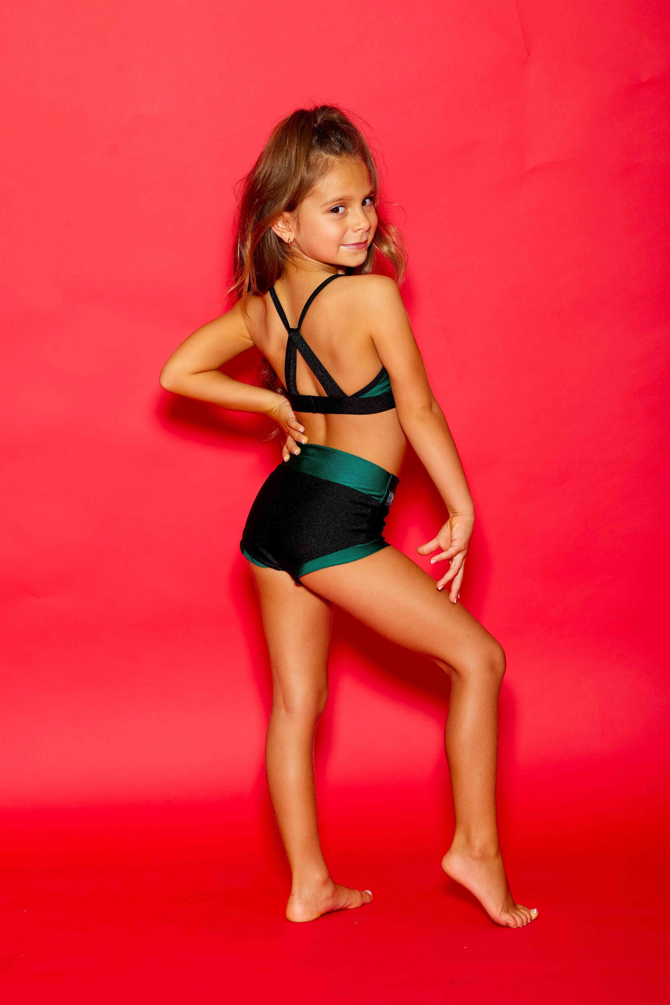 Glow Up! VIP Brief - Forest Green Shiny/Black - Ready To Ship