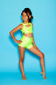 Win Win Bra Top - Chartreuse Shiny - Ready To Ship