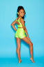 Win Win Bra Top - Chartreuse Shiny - Ready To Ship
