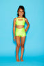 Win Win Bra Top - Chartreuse Shiny - Ready To Ship