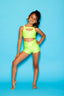 Win Win Bra Top - Chartreuse Shiny - Ready To Ship