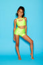Win Win Bra Top - Chartreuse Shiny - Ready To Ship