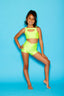 Win Win Bra Top - Chartreuse Shiny - Ready To Ship