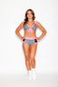 Ready, Set, Dash Bra Top - B/W Checkered/Neon Pink/Black - Ready to Ship