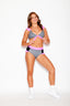 Ready, Set, Dash Bra Top - B/W Checkered/Neon Pink/Black - Ready to Ship