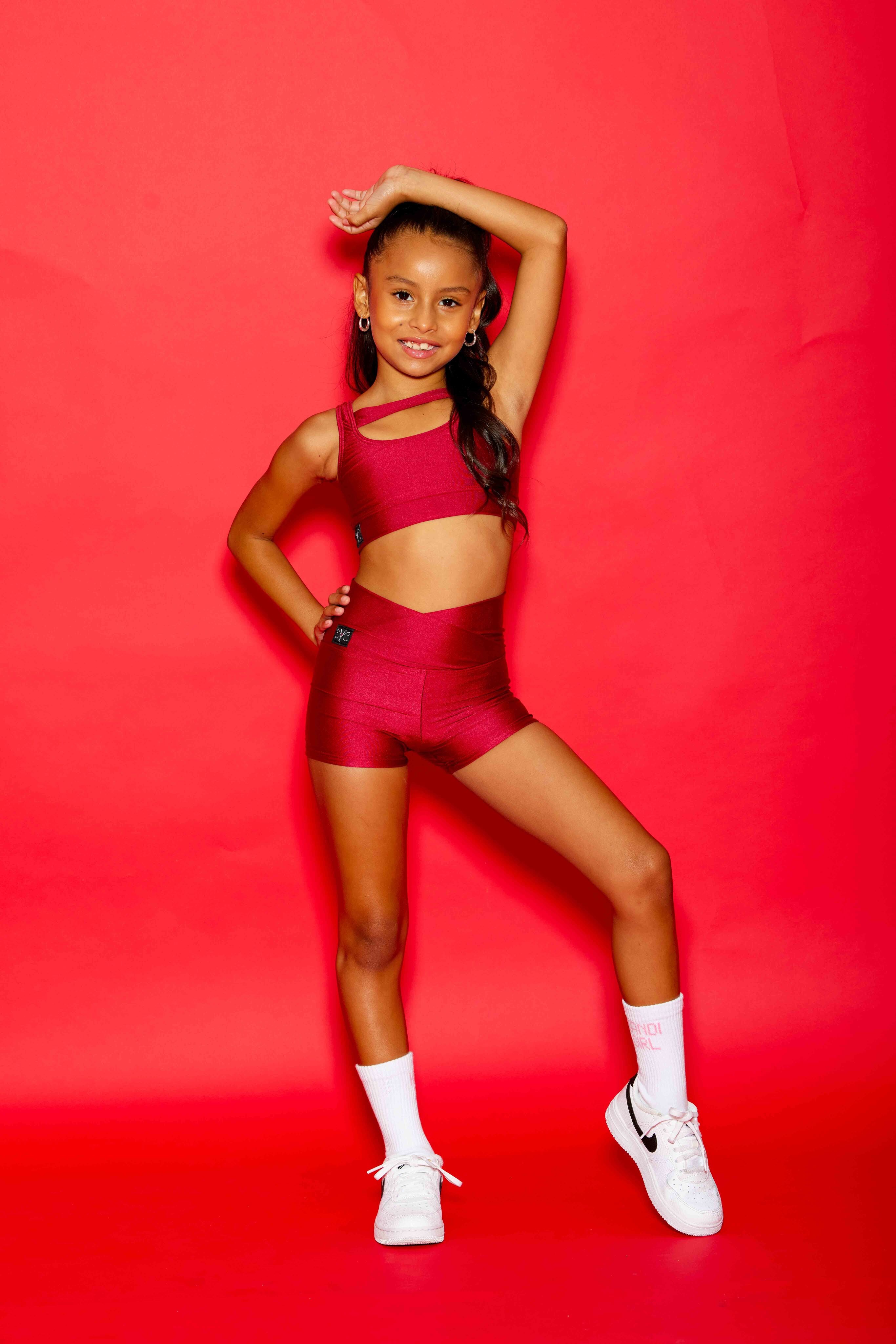 Win Win Bra Top - Maroon Shiny - Ready To Ship