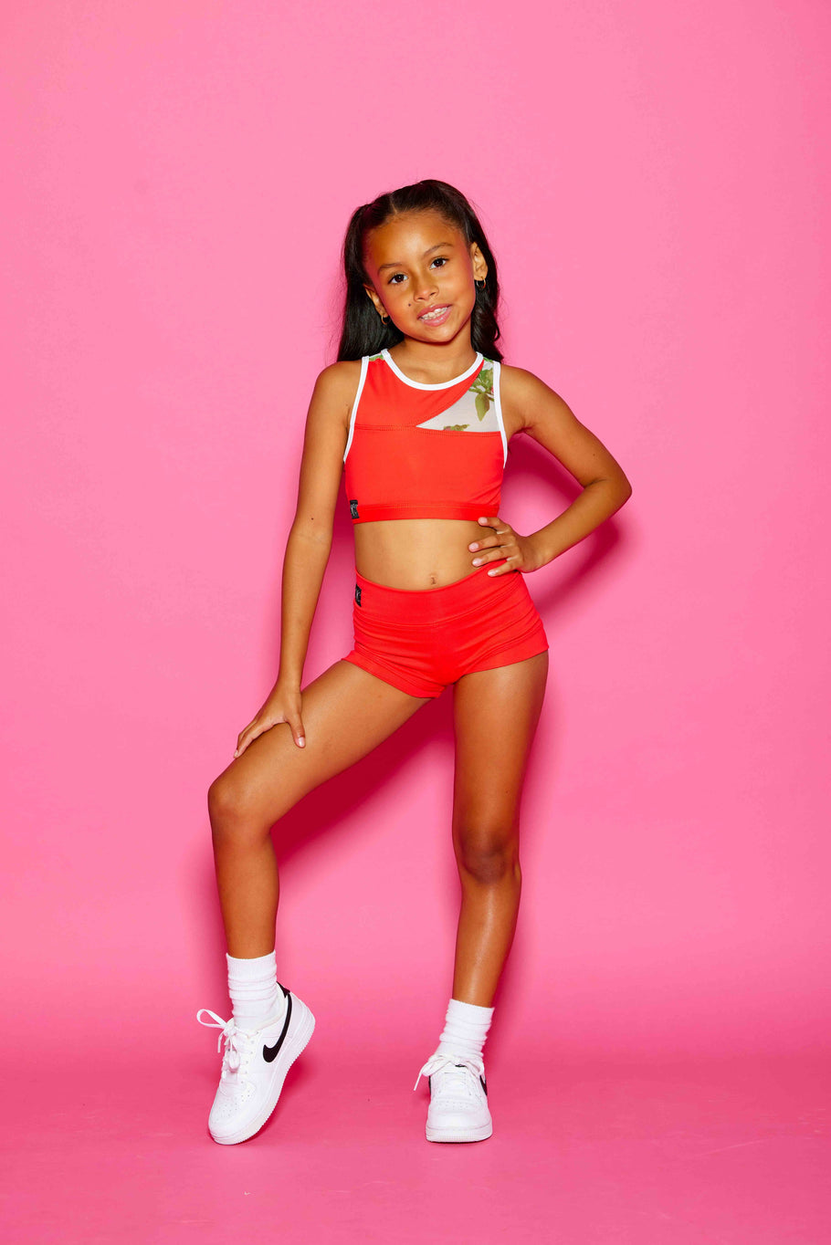 Never Better Bra Top - Neon Coral/Cherry Blossom - Ready To Ship