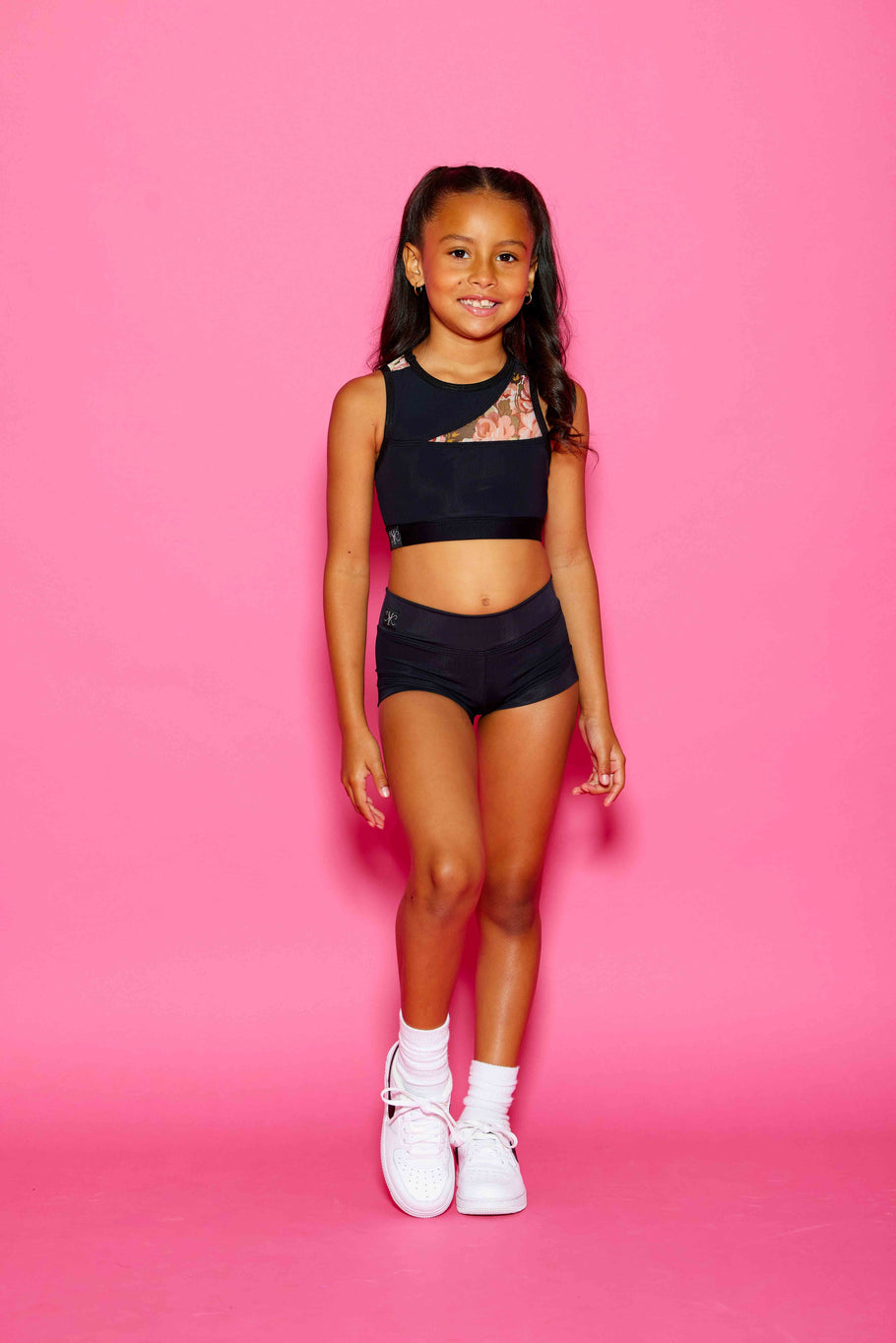 Never Better Bra Top - Black/Blossom - Ready To Ship