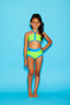 Weekend Bra Top - Neon Green/Turquoise - Ready To Ship