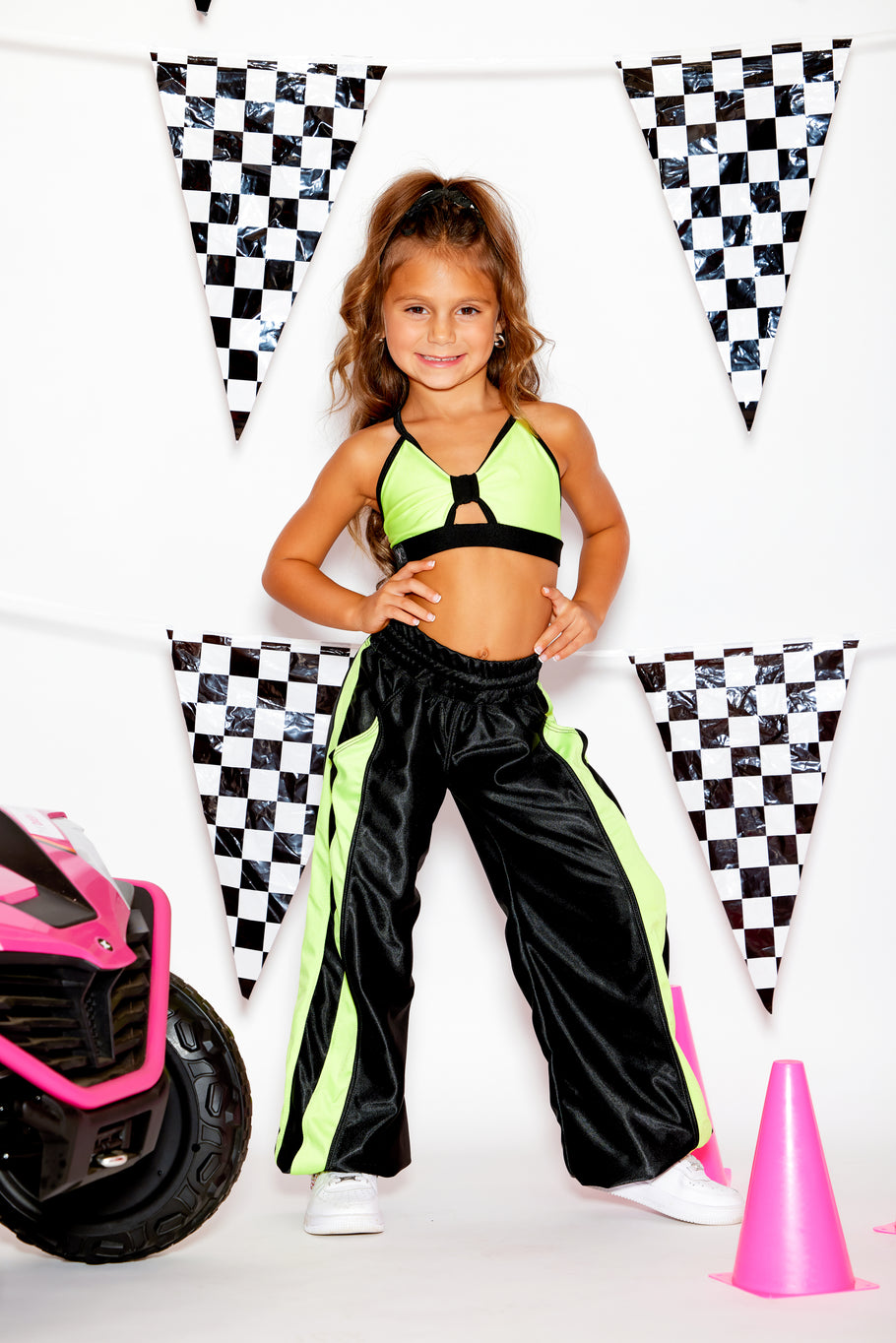 Gotta Dash Jogger - Black Shine/Chartreuse Shiny - Ready to Ship