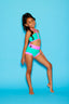 Weekend Bra Top - Dark Mint/Neon Pink - Ready To Ship