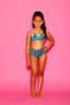 Eva Bra Top - Blue Gold Cheetah - Ready To Ship