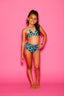 Eva Bra Top - Blue Gold Cheetah - Ready To Ship