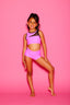 Never Better Bra Top - Neon Pink/Black - Ready To Ship