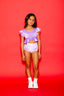 All Dolled Up Crop Top - Lilac Velvet - Ready To Ship