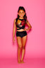 Criss Cross Bra Top - Floral/Black - Ready to Ship
